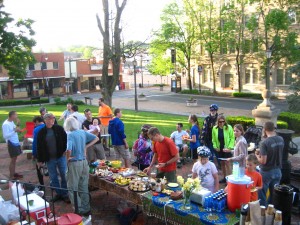 So much deliciousness at Bike to Work Day Breakfast on Court Square, 2013. 