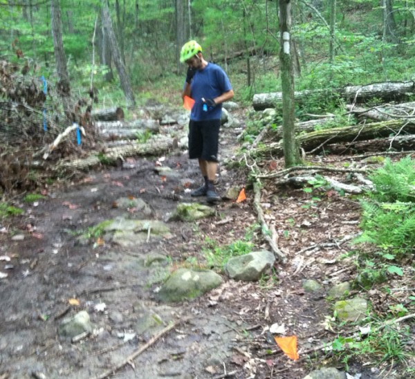 Rich Edwards flagging a work site location on Lookout Mtn. 